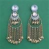 Indo Western Moti Earring With Mehndi Plating
