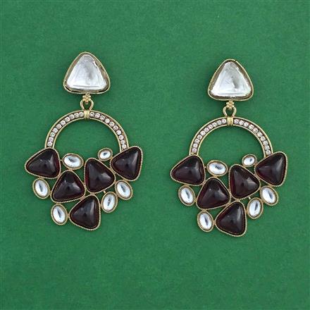 Indo Western Classic Earring With Mehndi Plating