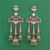Indo Western Long Earring With Mehndi Plating