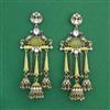 Indo Western Long Earring With Mehndi Plating