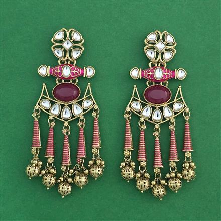 Indo Western Classic Earring With Mehndi Plating