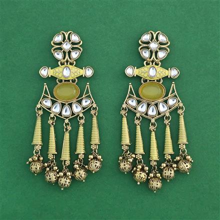 Indo Western Classic Earring With Mehndi Plating