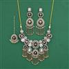 Indo Western Moti Necklace With Mehndi Plating