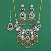Indo Western Moti Necklace With Mehndi Plating