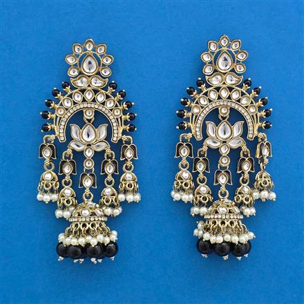 Indo Western Long Earring With Mehndi Plating