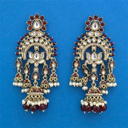Indo Western Long Earring With Mehndi Plating