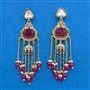 Indo Western Moti Earring With Mehndi Plating