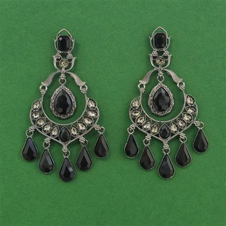 Indo Western Classic Earring With Black Plating