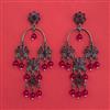 Indo Western Long Earring With Black Plating
