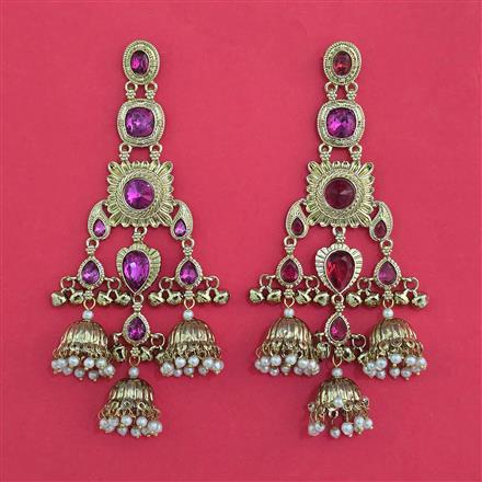 Indo Western Long Earring With Gold Plating