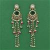 Indo Western Moti Earring With Mehndi Plating