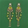 Indo Western Moti Earring With Mehndi Plating