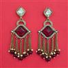 Indo Western Moti Earring With Mehndi Plating
