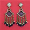 Indo Western Moti Earring With Mehndi Plating