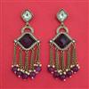 Indo Western Moti Earring With Mehndi Plating