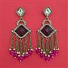 Indo Western Moti Earring With Mehndi Plating