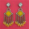 Indo Western Moti Earring With Mehndi Plating