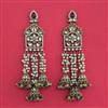 Indo Western Long Earring With Mehndi Plating