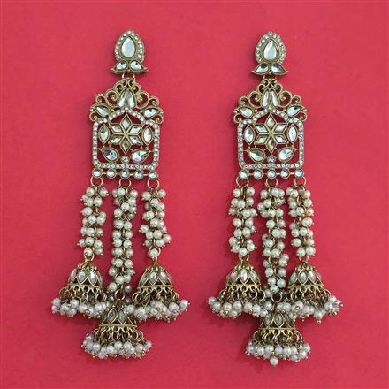 Indo Western Long Earring With Mehndi Plating