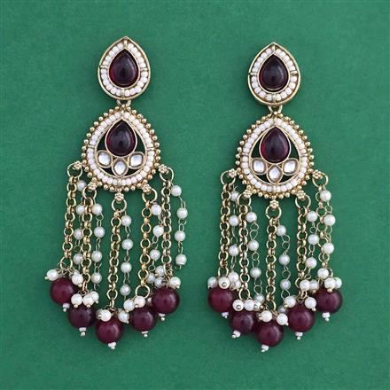 Indo Western Moti Earring with Mehndi Plating