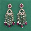 Indo Western Moti Earring with Mehndi Plating