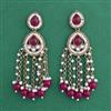 Indo Western Moti Earring with Mehndi Plating