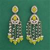 Indo Western Moti Earring with Mehndi Plating