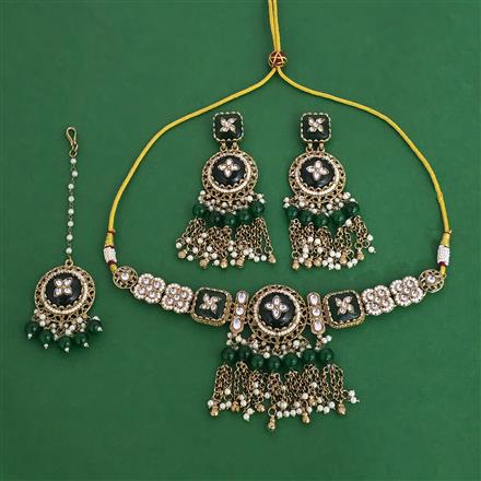 Indo Western Choker Necklace with Mehndi Plating