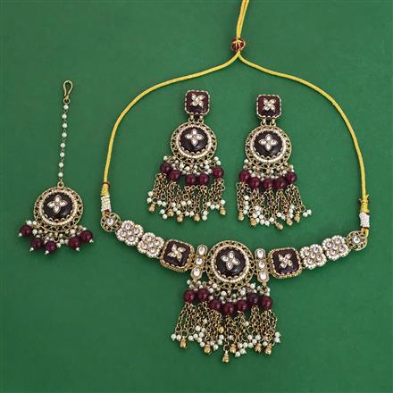 Indo Western Choker Necklace with Mehndi Plating