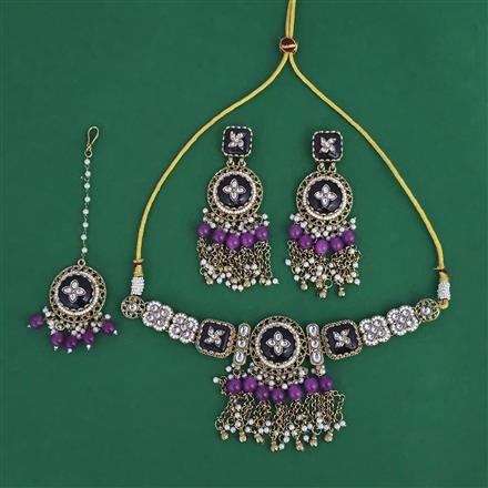 Indo Western Choker Necklace with Mehndi Plating