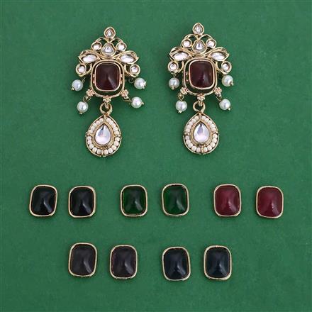 Indo Western Changeable Earring with Mehndi Plating