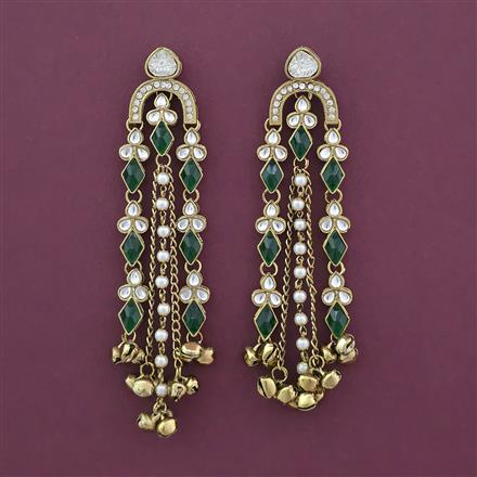 Indo Western Classic Earring with Mehndi Plating