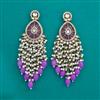 Indo Western Moti Earring With Mehndi Plating