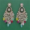 Indo Western Moti Earring With Mehndi Plating