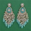 Indo Western Moti Earring With Mehndi Plating
