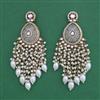 Indo Western Moti Earring With Mehndi Plating