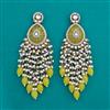 Indo Western Moti Earring With Mehndi Plating