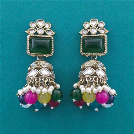 Indo Western Jhumki With Mehndi Plating