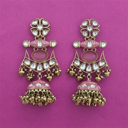 Indo Western Jhumki with Mehndi Plating