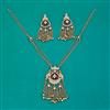 Indo Western Moti Pendant Set with Mehndi Plating
