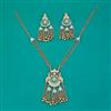 Indo Western Moti Pendant Set with Mehndi Plating
