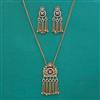 Indo Western Moti Pendant Set with Mehndi Plating