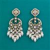 Indo Western Moti Earring With Mehndi Plating