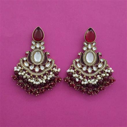 Indo Western Bandhai Earring With Mehndi Plating
