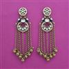 Indo Western Long Earring with Mehndi Plating