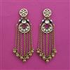 Indo Western Long Earring with Mehndi Plating