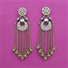 Indo Western Long Earring with Mehndi Plating