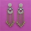 Indo Western Long Earring with Mehndi Plating