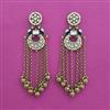 Indo Western Long Earring with Mehndi Plating