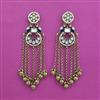 Indo Western Long Earring with Mehndi Plating